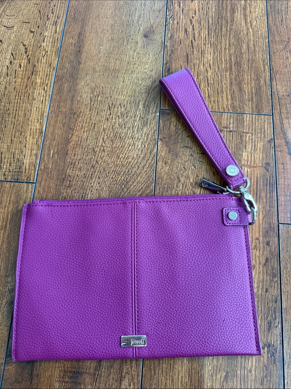 Purple Wristlet Clutch with Removable Strap